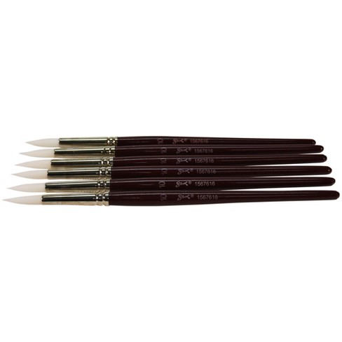 Flat school paintbrush, Size 10 - 1.6 cm, synthetic fiber bristles, for  acrylic and oil