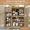 Kitchen Microwave Cabinets with Storage, Buffet Cabinet Sideboard with 3 Doors,1 Drawer and Adjustable Shelves, Pantry Storage Cabinet for Kitchen - 3 of 4