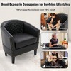 MOONMISS Faux Leather Accent Chair, Barrel Club Chair Upholstered Armchair for Living Room, Comfy Modern Arm Chair Bedroom Reading Seat - 3 of 4