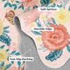 coucheta 4x4 ft Area Rug, Low Pile, Washable Round Rugs,Stain Resistant, Non Slip, Modern Floral Scalloped Carpet for Bedroom, Living Room, Pink - 3 of 4