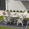 WestinTrends 5 Piece Outdoor Patio Dining Round Table and Modern Armchair Set - 2 of 2