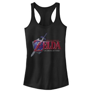 Juniors Womens Nintendo Legend of Zelda Ocarina of Time Racerback Tank Top - 1 of 4
