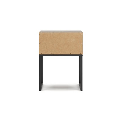 Deanlow Honey Brown and Black 1-Drawer Nightstand