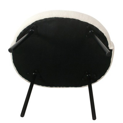 Sleek Cream Velvet Accent Chair with Matte Black Metal Legs