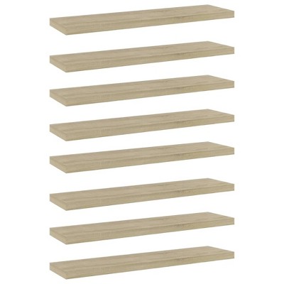 vidaXL Bookshelf Boards 8 pcs Sonoma Oak 15.7 in.x3.9 in.x0.6 in. Engineered Wood