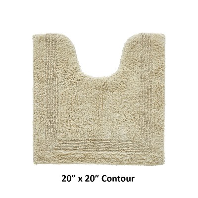 Lux Collection Sand 20" x 20" Cotton Tufted Reversible Contour Bath Rug