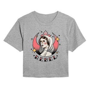 Women's - Star Wars - Leia Tattoo Cropped Graphic T-Shirt - 1 of 4