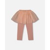 Deux par Deux Girl Leggings with Tulle Skirt Dusty Pink - 3 of 4