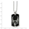 Black Bow Jewelry Stainless Steel Antiqued Wings Dog Tag Necklace 22 Inch - 2 of 4