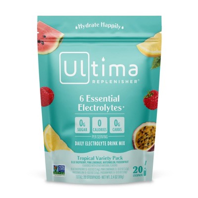 Ultima Replenisher Electrolyte Drink Mix Tropical Variety Pack - 20ct