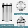 17 Gallon Stainless Steel Waste Bin, Commercial Grade Outdoor Garbage Can, Fingerprint-Proof Garbage Can, Round Trash Bin, for Kitchen - 2 of 4