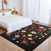 Vintage Floral Area Rug - Machine Washable Large Non-Slip Low Pile Soft Carpet for Living Room, Bedroom, Dining Room, Farmhouse, Nursery Apartment - 3 of 4