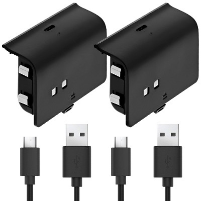 Fosmon Play and Charge Rechargeable Battery Pack Compatible With Xbox One S X Elite Controller (2 Pack), With Micro USB Cable Works with Fosmon Dock