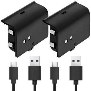 Fosmon Play and Charge Rechargeable Battery Pack Compatible With Xbox One S X Elite Controller (2 Pack), With Micro USB Cable Works with Fosmon Dock - 1 of 4