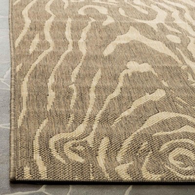 Hand-Tufted Coffee and Sand Viscose Rectangular Rug
