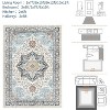 Boho Area Rug - Washable Low Pile Vintage Floral Rug with Non-Slip Backing for Living Room, Bedroom Dining Room - 2 of 4