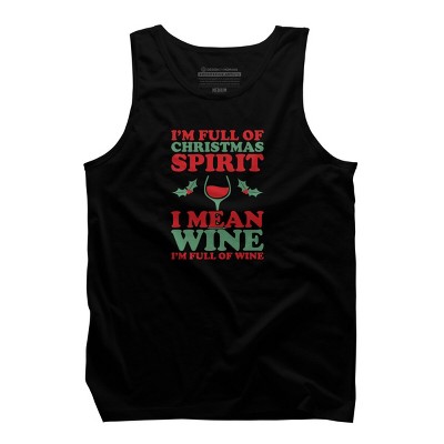 Men's Design By Humans Full of Christmas Spirit & Wine By DJBalogh Tank Top