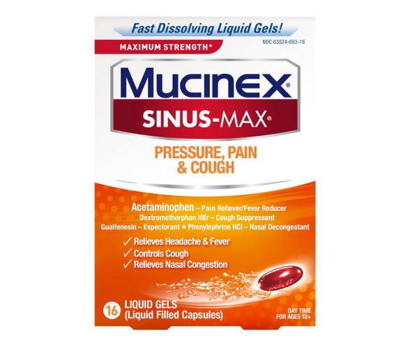 Mucinex Sinus-Max Pressure, Pain &   Liquid Gels -  - 16ct