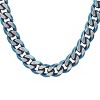 Steeltime 24" two tone stainless steel and blue ip cuban link chain necklace - 2 of 4