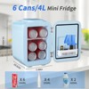 YASHE Mini Fridge, 4 Liter/ 6 Cans Skincare Fridge for Bedroom, 110V AC/ 12V DC Thermoelectric Cooler and Warmer for Drink, Office and Car - 2 of 4