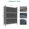 NicBex 31.5 Inch Freestanding Shoe Cabinet with 3 Flip Drawers,Storage Cabinets for Kitchen,Living Room and Entryway,Gray - 3 of 4