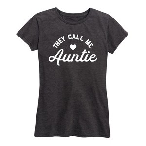Women's - Instant Message - They Call Me Auntie Short Sleeve Graphic T-Shirt - 1 of 4