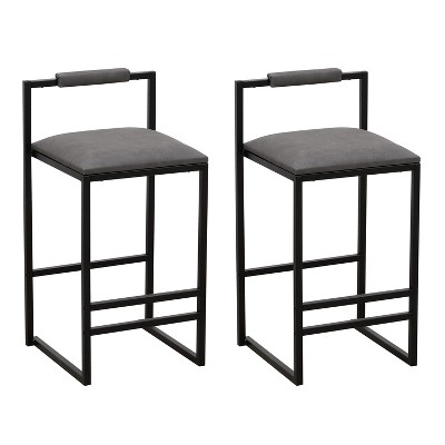 NicBex Set of 2 Bar Stools for Kitchen Island,Counter Bar Stools with Metal Legs and Modern Back,Bar Chairs for Dining Rooms,Kitchens Islands