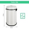 17 Gallon/65 Liter Trash Can, Fingerprint-Proof Stainless Steel Garbage Can, Heavy Duty Commercial Round Trash Bin for Restaurant Home Office, White - 2 of 4
