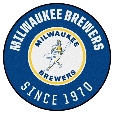 MLB Milwaukee Brewers 27"x27" 1970 Retro Collection Roundel Rug