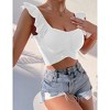 Womens Knit Tube Tops Cap Sleeve Sweet Heart Neckline Sweater Tops Ribbed Sweater Tops - 4 of 4