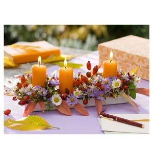 Northlight LED Lighted Floral and Berries Candle Centerpiece Canvas Wall Art 11.75" x 15.75" - 1 of 1