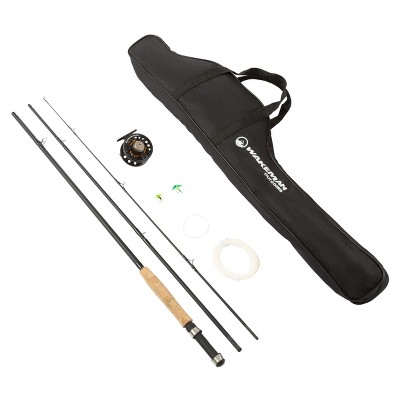 Leisure Sports Telescopic Rod and Reel Combo Fishing Pole With Carry Case –  5.5', Matte Black