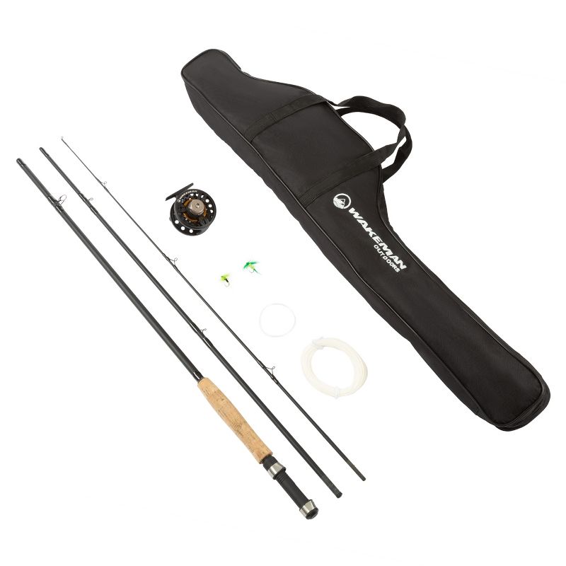 Leisure Sports 97" Collapsible Fiberglass and Cork Fishing Rod With Carry Case and Accessories, 1 of 8