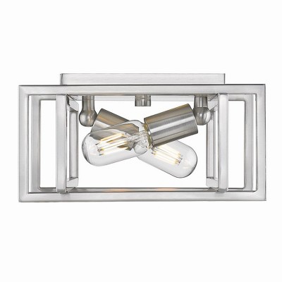 Tribeca Black and Pewter Indoor/Outdoor Flush Mount Light