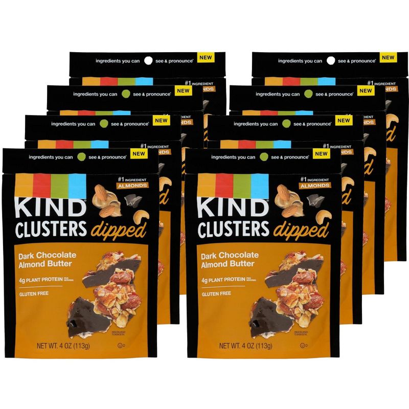 Kind Dark Chocolate Almond Butter Dipped Clusters - Case of 8/4 oz, 1 of 7