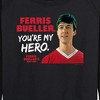 Women's - Ferris Bueller's Day Off - Ferris My Hero Lightweight French Terry Wide Neck Long Sleeve Graphic Shirt - 2 of 4