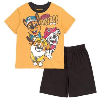 Paw Patrol Chase Skye Rubble Marshall Cosplay T-shirt And Bike Shorts  French Terry Outfit Set Toddler To Big Kid : Target