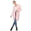 Women's Leopard Print Open Front High Pile Fleece Coat - White Mark - 2 of 4