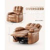 27"Oversized Manual PU Leather Recliner Chair with Cup Holders and Side Pockets, Ergonomic Design for Adults - 4 of 4