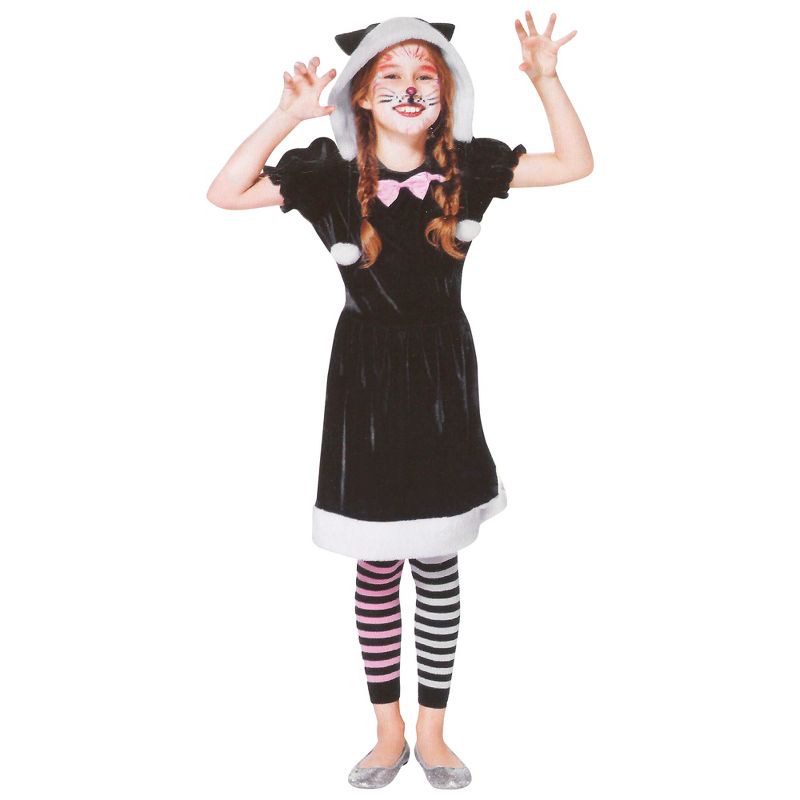 Northlight Black and White Girls Cat Children's Halloween Costume - Medium - 4-6 Years, 1 of 2
