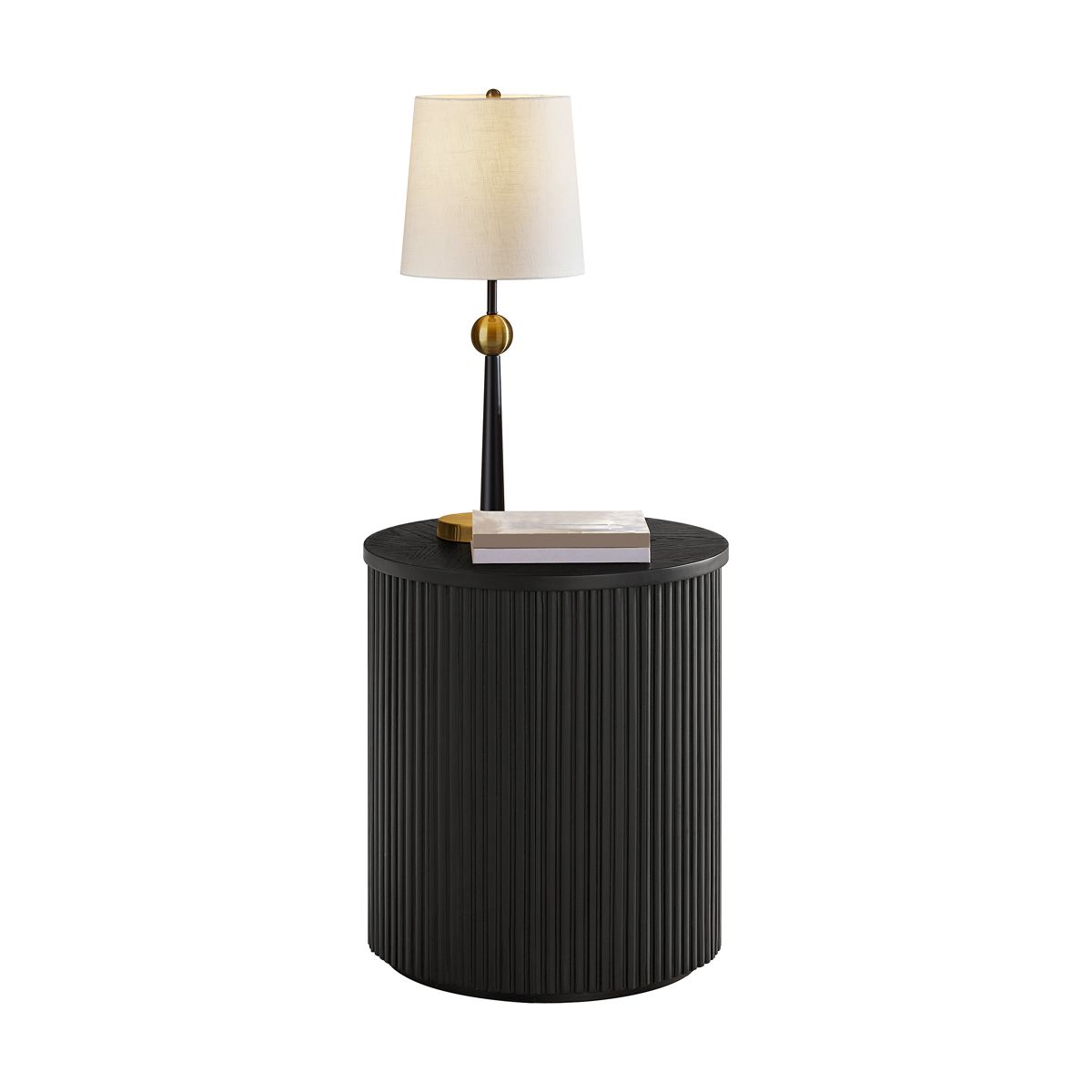 Alaterre Furniture Amos Round End Table, Black