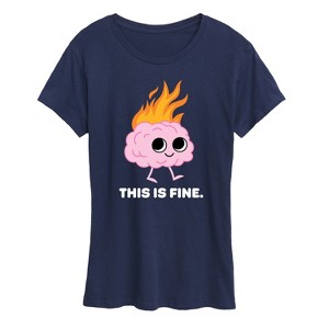 Women's - Instant Message - This Is Fine Brain Fire Short Sleeve Graphic T-Shirt - 1 of 4