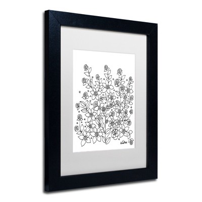 Trademark Fine Art -KCDoodleArt 'Simple Flower Doodle 2' Matted Framed Art