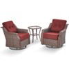 POCASSY Outdoor Swivel Patio Chairs Set with 6-Inch Thick Cushions, All Weather Brown Wicker Patio Furniture Set Outdoor Bistro Set for Porch - 4 of 4