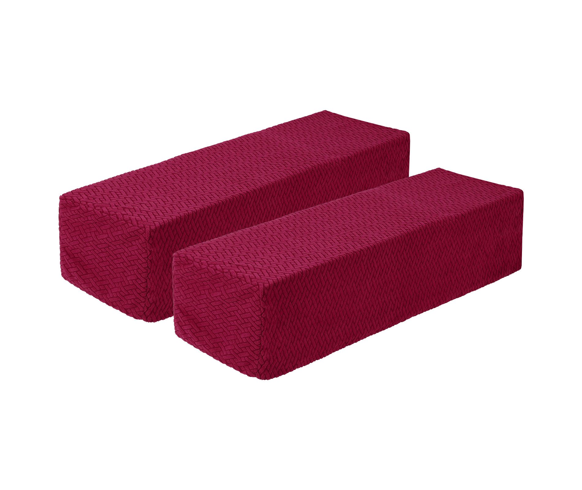 Unique Bargains Non-Slip Soft Stretch Diagonal Plaid Armchair Slipcovers Red 2 Pcs