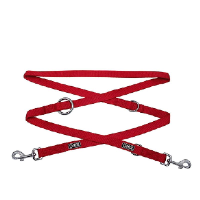 DDOXX 6.6 ft 3-Way Adjustable Extra Small Nylon Dog Leash - Red, 4 of 5