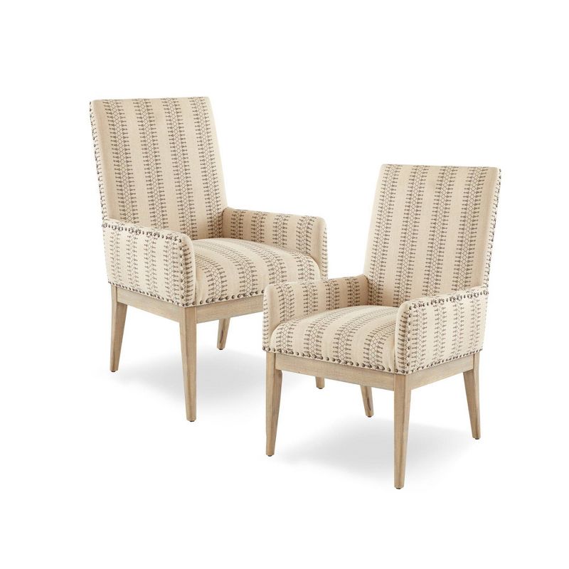 Set of 2 Rain High Back Dining Armchairs Natural, 1 of 10
