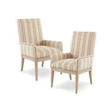 Set of 2 Rain High Back Dining Armchairs Natural