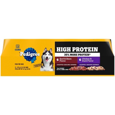 Pedigree High Protein Chicken and Duck, Beef and Bison Adult Wet Dog Food - 13.2oz/12ct
