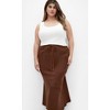 Women's Plus Size Vivien Linen Skirt - chocolate | CITY CHIC - 2 of 4